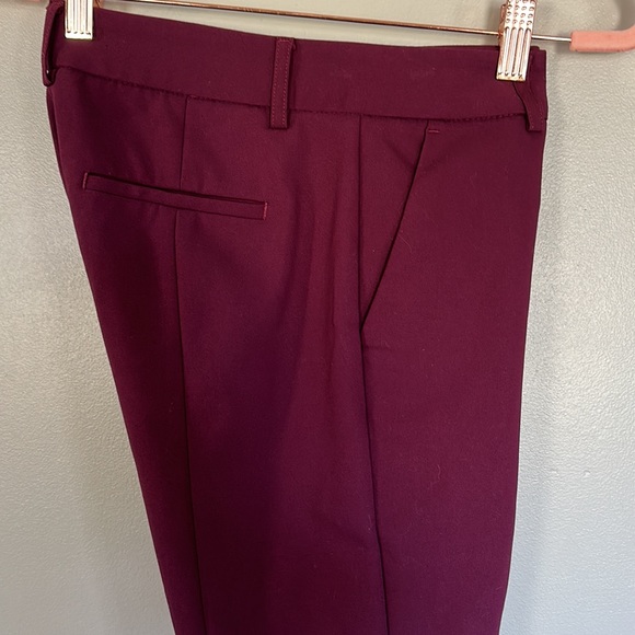 Express Low Rise Columnist Ankle Dress Pants - Burgundy - 0 Regular - Picture 3 of 14